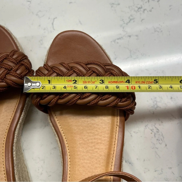 Brown Braided Memory Foam Wedge Espadrille Heel Ankle Strap Sandals Size 8.5 - Picture 12 of 13